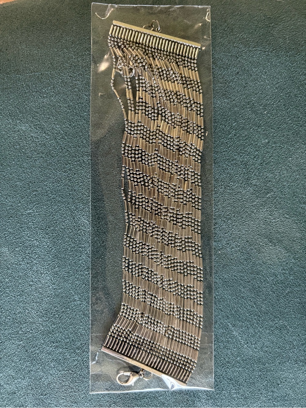 Plunder Silver Multi-Row Beaded Fringe Bracelet